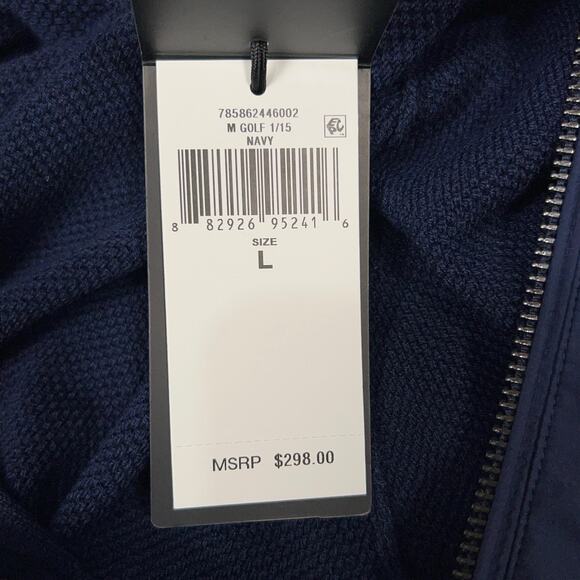 Polo Ralph Lauren RLX Golf Mens Large Full Zip Hybrid Sweater Jacket Navy $298 - Picture 9 of 9